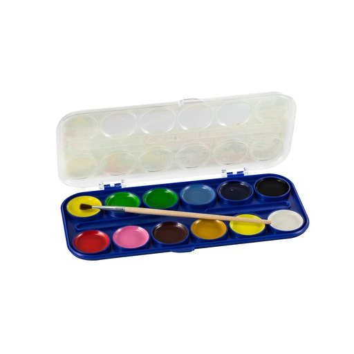[3CLEAC12CL] ACUARELAS 12 COLORES SEMI HUMEDAS